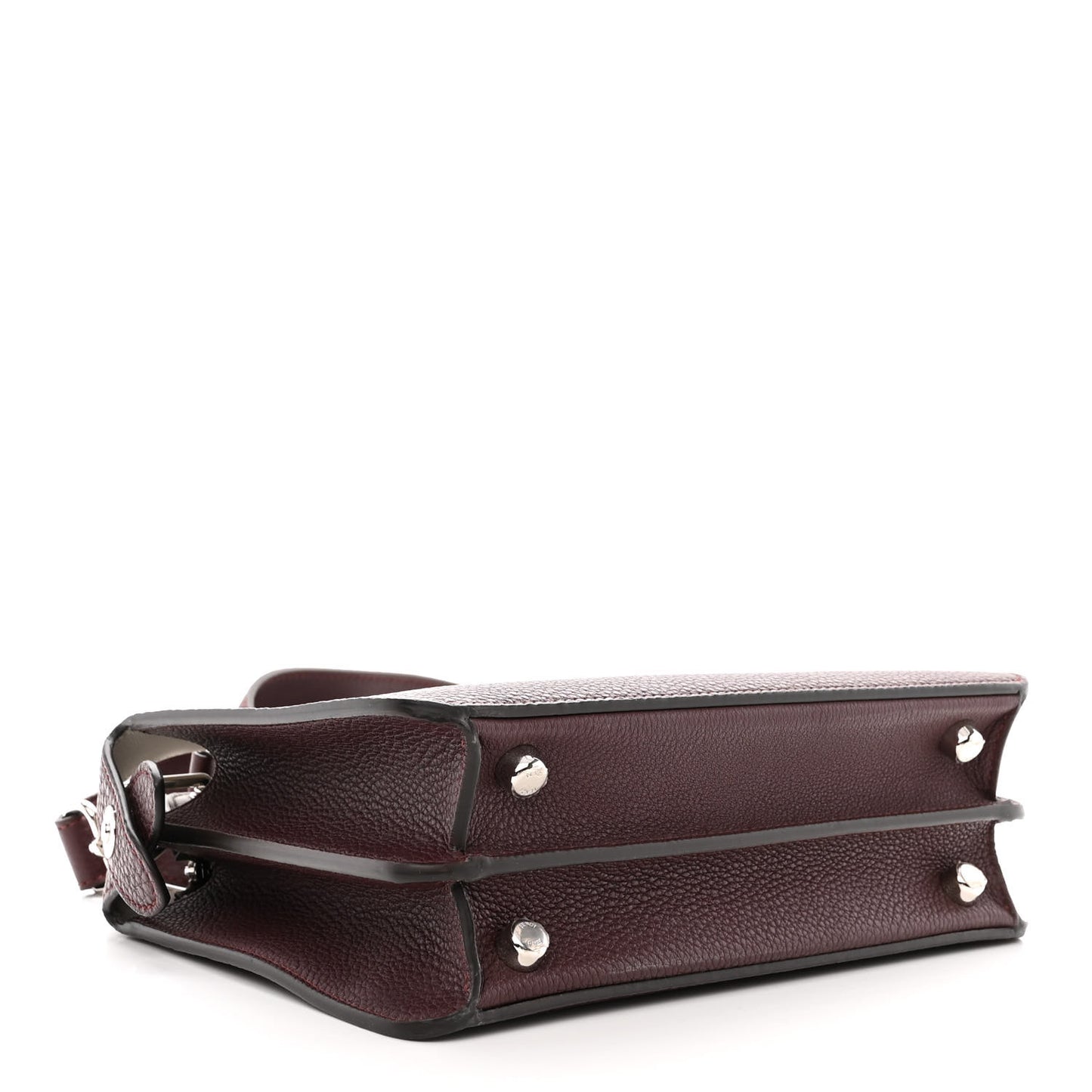 Cuoio Romano Vitello Cover Glazed Fabric Bi-Color FF 1974 Mini Peekaboo I SEE U Satchel Granada Tartufo Burgundy Tobacco Moro