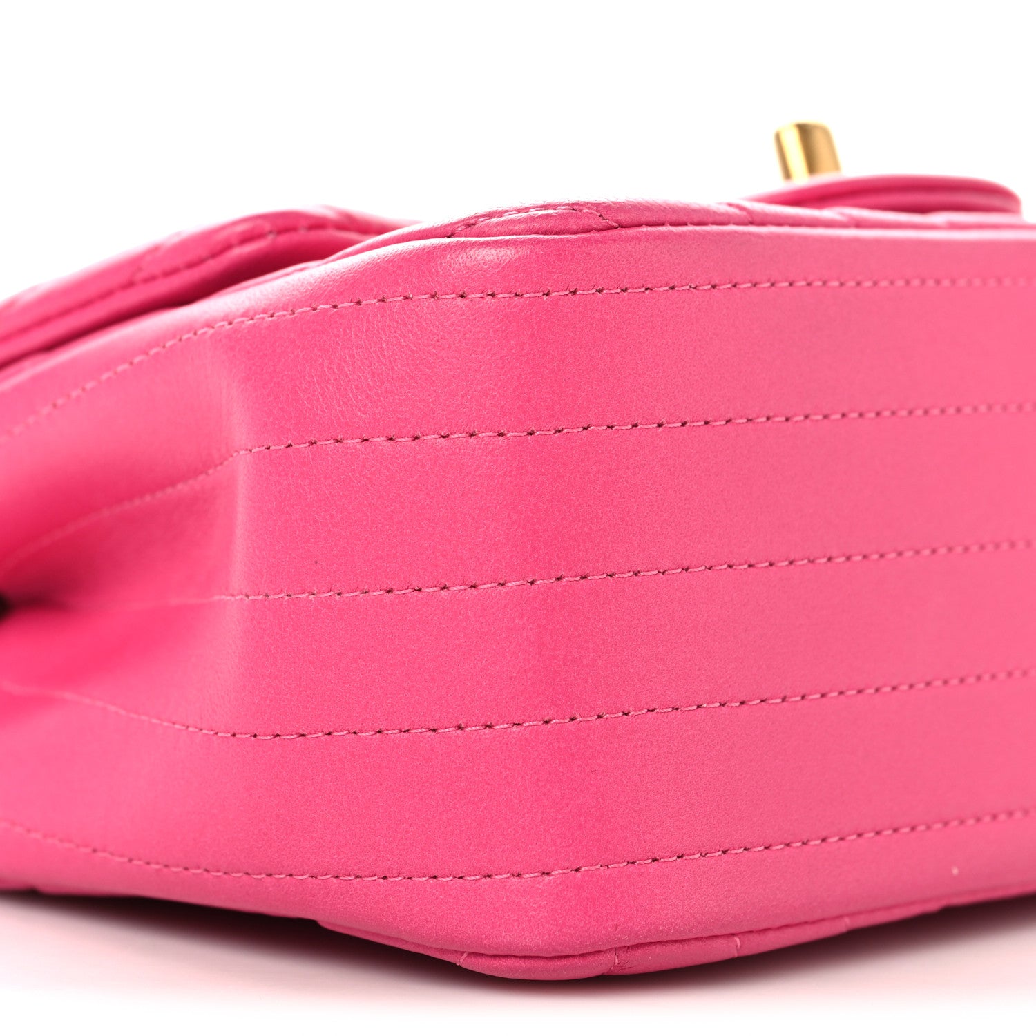 Chanel Lambskin Chevron Quilted Mini Square Flap  Pink 9 of 11