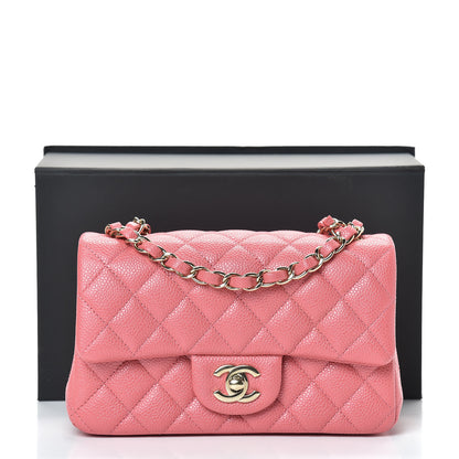Chanel Iridescent Caviar Quilted Mini Rectangular Flap Dark Pink 13 of 13
