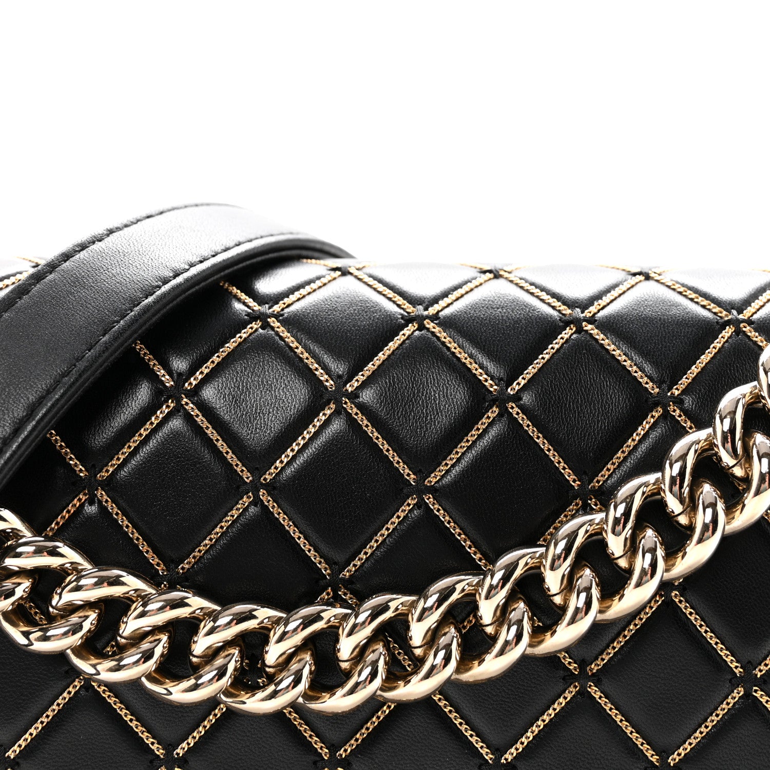 Chanel Lambskin Chain Quilted Medium Boy Flap Black 8 of 10