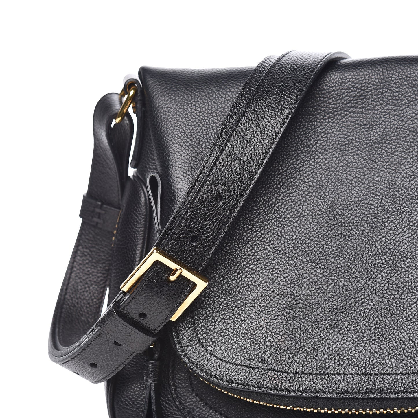 Grained Calfskin Medium Jennifer Crossbody Bag Black