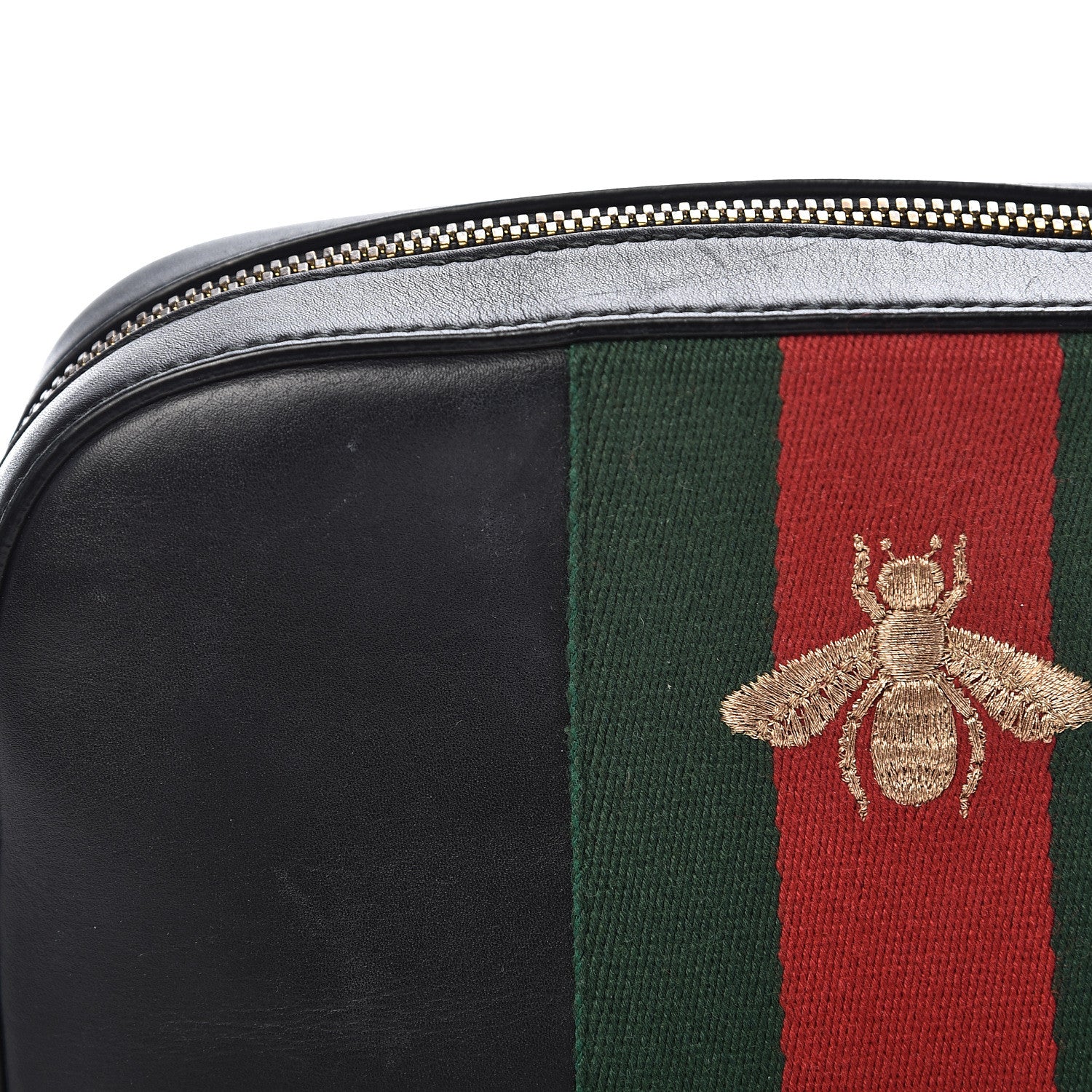 Gucci Calfskin Web Small Webby Bee Shoulder Bag Black 8 of 13