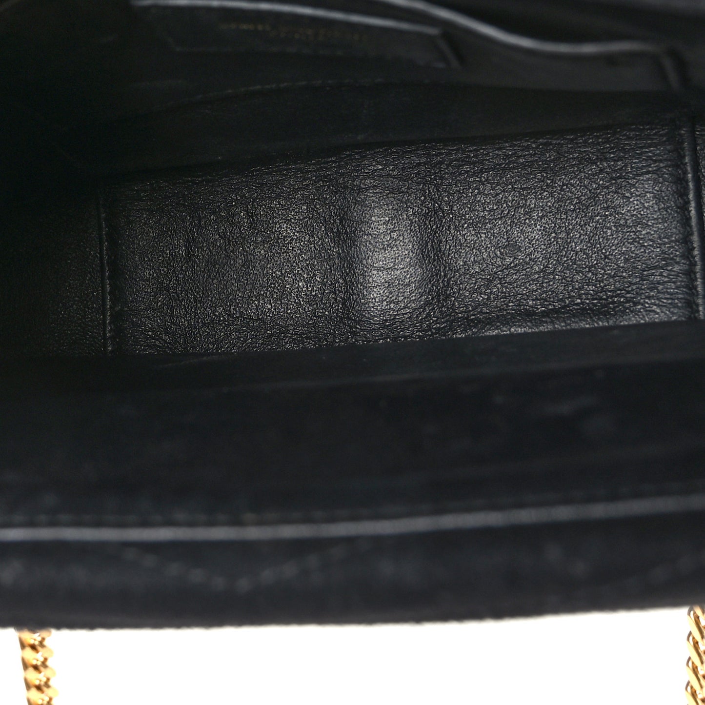 Suede Matelasse Chevron Monogram Small Sulpice Black