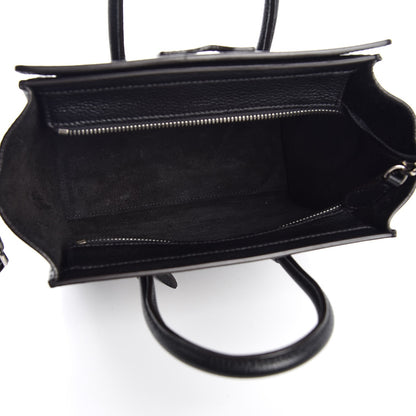 Celine Drummed Calfskin Nano Luggage Black 6 of 8
