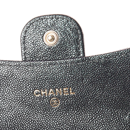 Chanel Iridescent Caviar Quilted Flap Card Holder On Chain Black 6 of 9