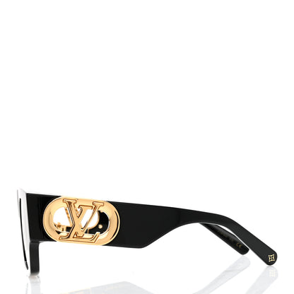 Louis Vuitton Acetate LV Link Square Sunglasses Z1478E Black 3 of 9