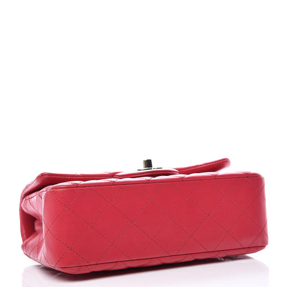 Chanel Lambskin Quilted Mini Rectangular Flap Dark Pink 4 of 14