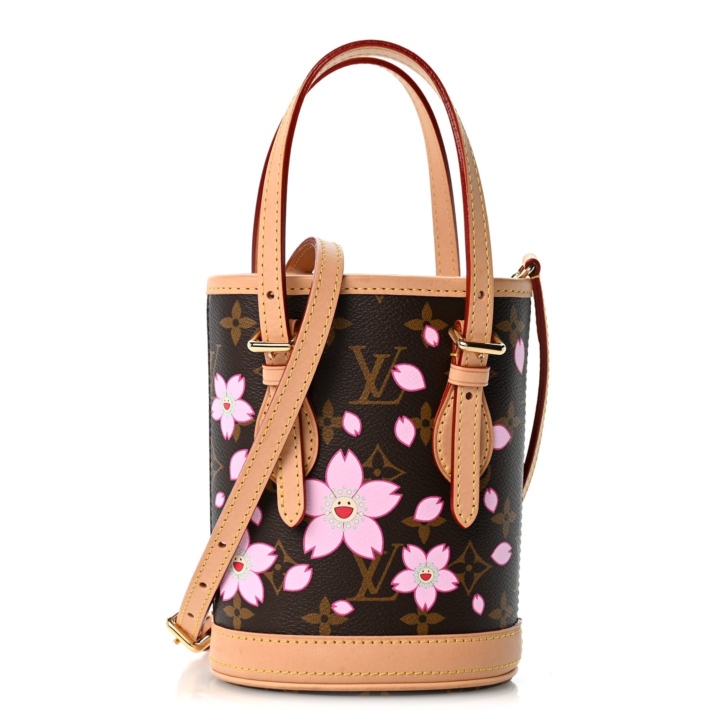 LV X TM Monogram Cherry Blossom Nano Bucket Sakura Brown