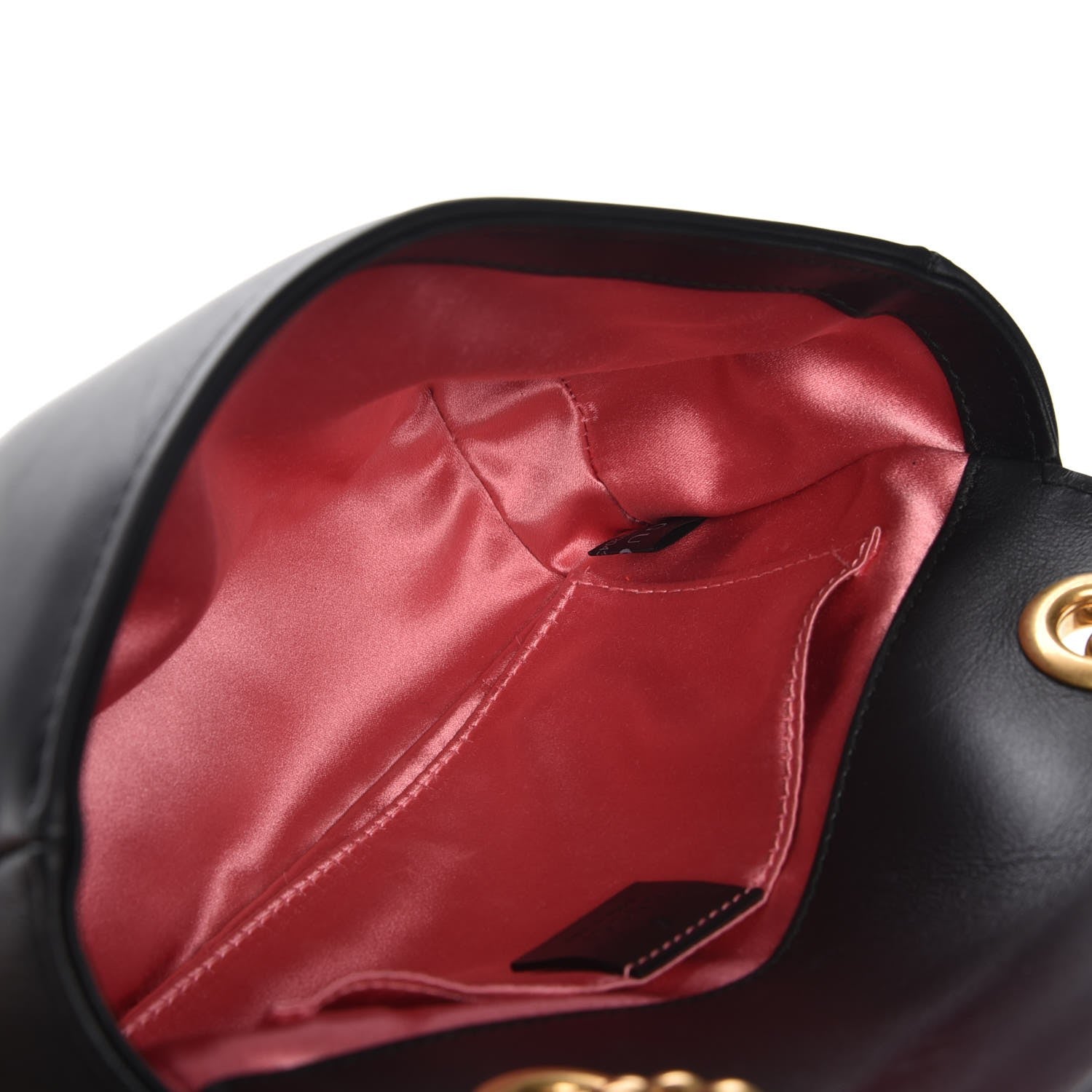 Gucci Calfskin Matelasse Mini GG Marmont Shoulder Bag Black White 5 of 7