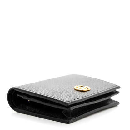 Gucci Pebbled Calfskin GG Marmont Card Case Black 4 of 8