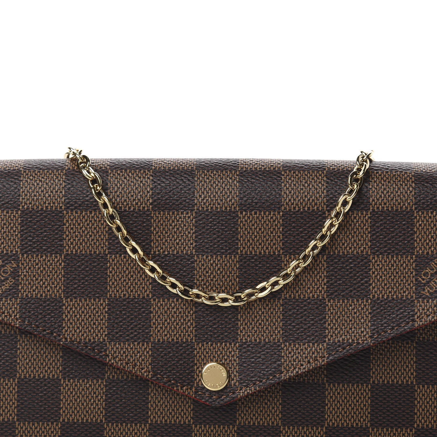 Louis Vuitton Damier Ebene Pochette Felicie Chain Wallet 10 of 20