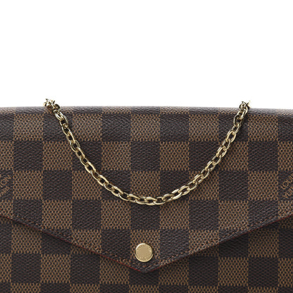 Louis Vuitton Damier Ebene Pochette Felicie Chain Wallet 10 of 20