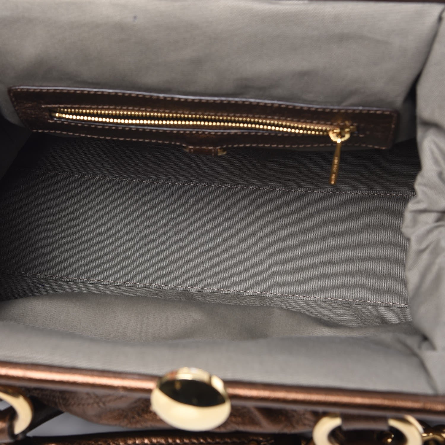 Marc Jacobs Metallic Calfskin Quilted Stam Bronze 6 of 10