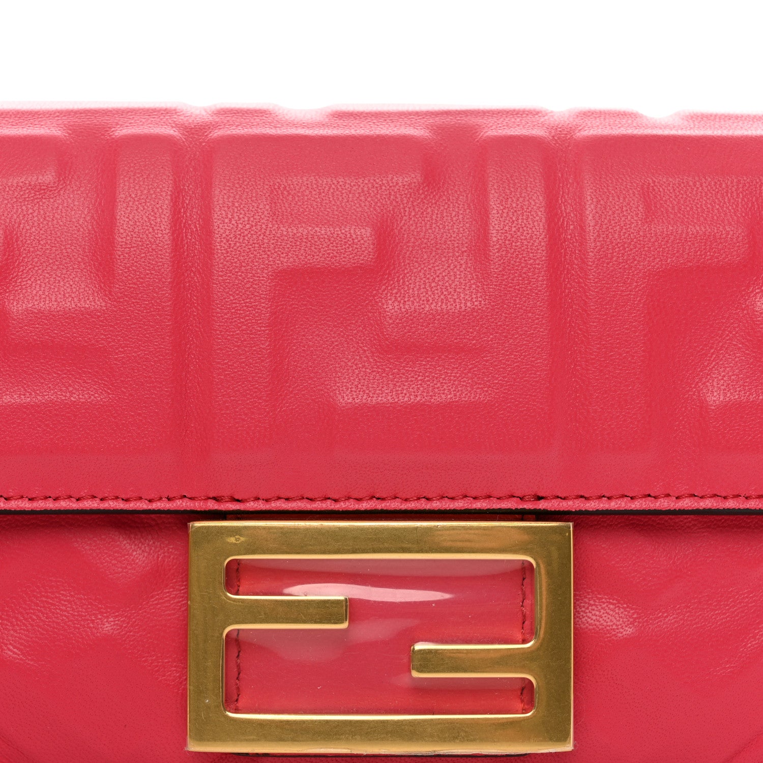 Fendi Nappa FF 1974 Embossed Mini Baguette Lampone 5 of 10