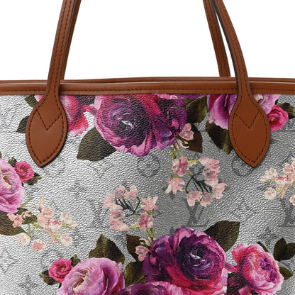 Louis Vuitton Metallic Monogram LV Garden Neverfull MM Silver 7 of 9