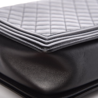 Chanel Lambskin Quilted Large Boy Flap Black 12 of 13