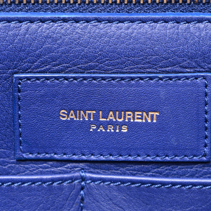 Saint Laurent Calfskin Small Classic Y Cabas Navy 6 of 19