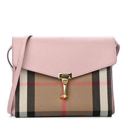 Burberry Derby Calfskin House Check Small Macken Crossbody Bag Pale Orchid 1 of 7