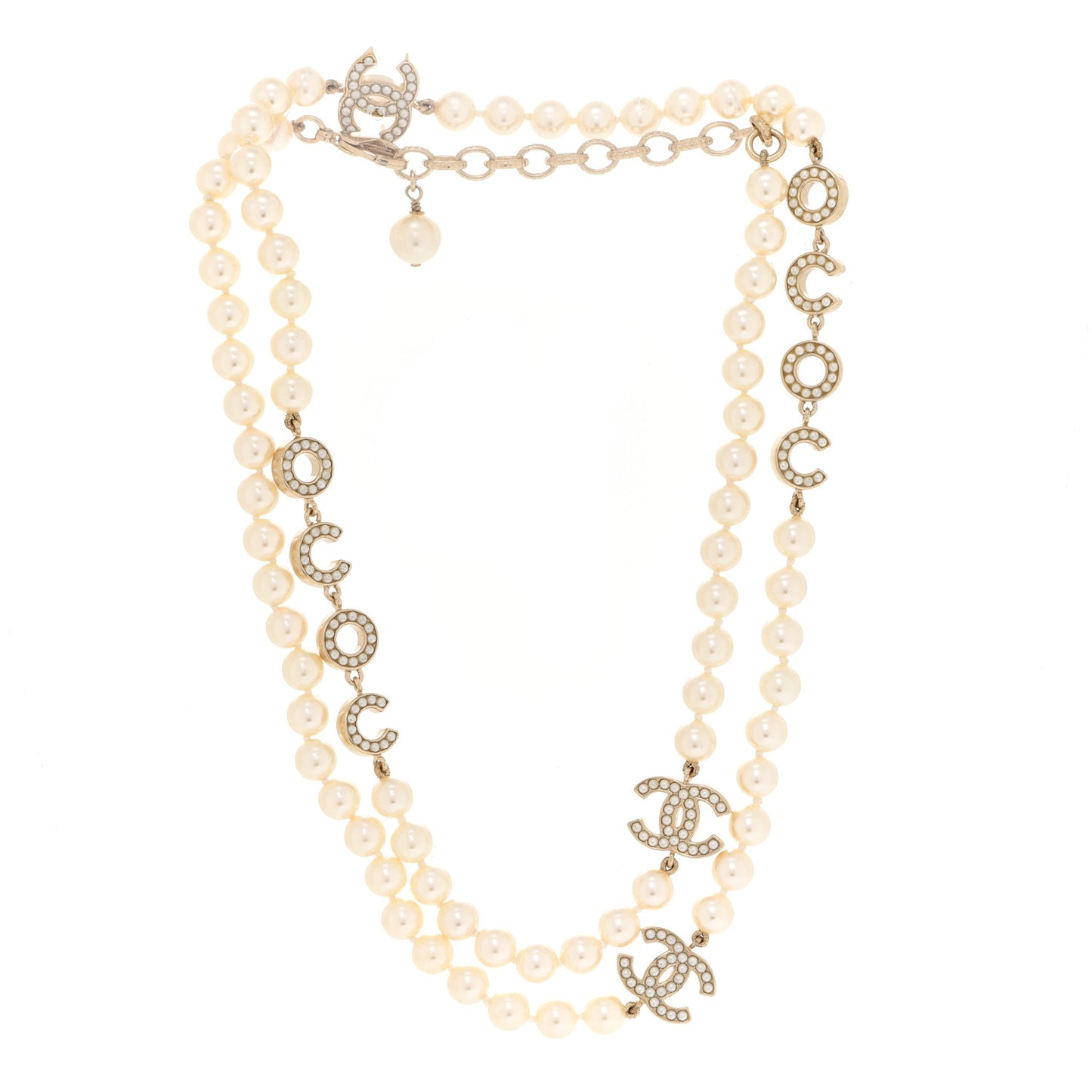 Pearl CC Coco Necklace Gold