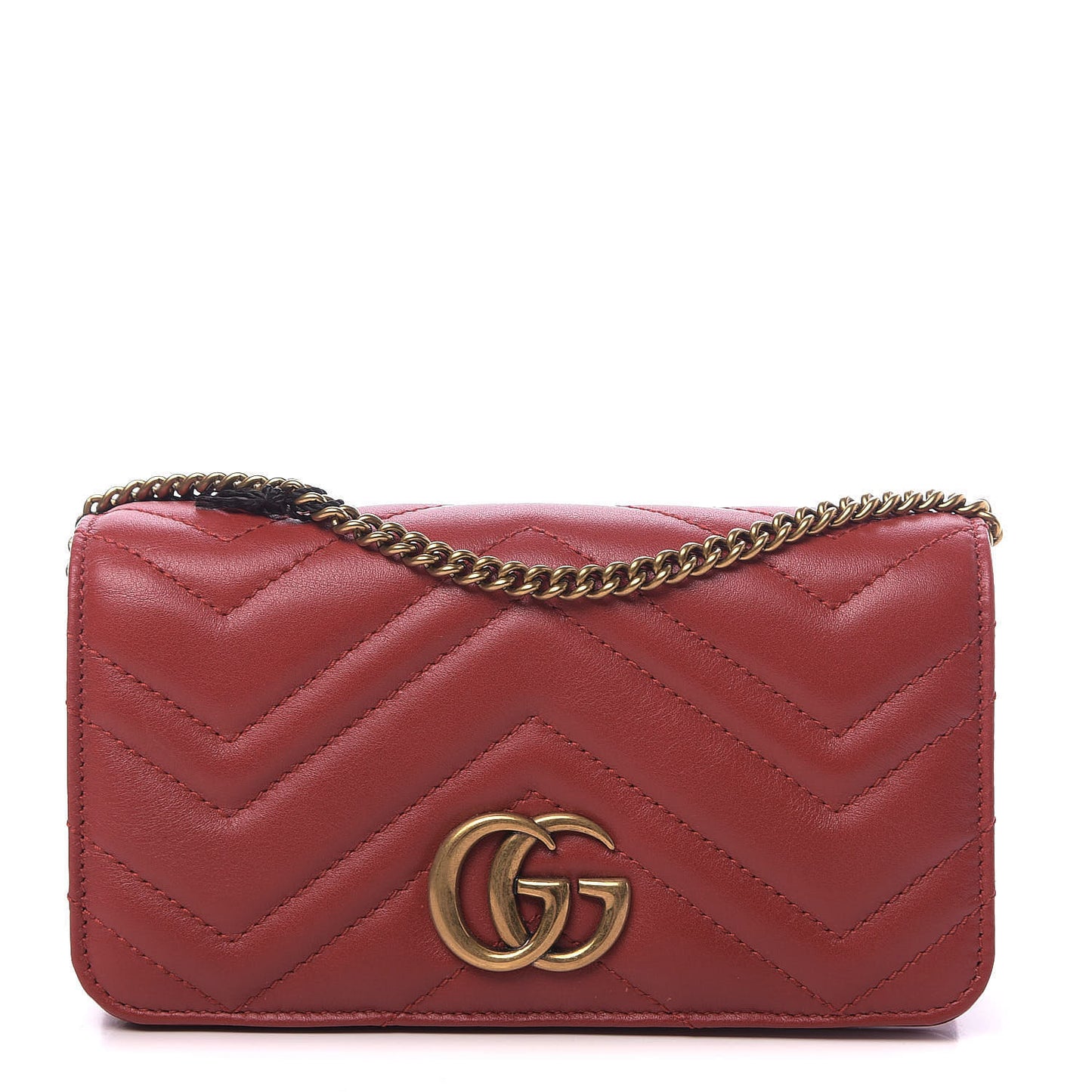 Calfskin Matelasse GG Marmont Mini Bag Hibiscus Red