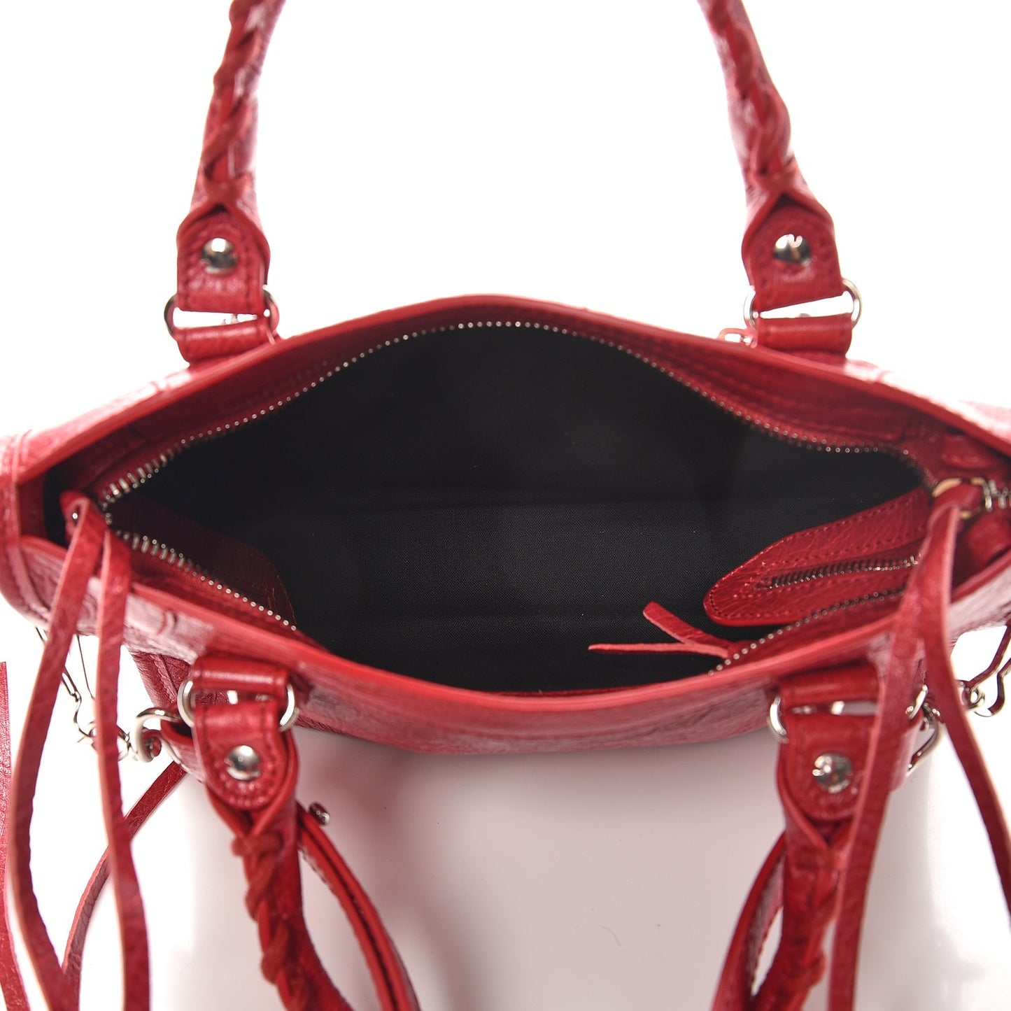 Agneau Classic Silver Hardware Mini City Rouge Sapphire