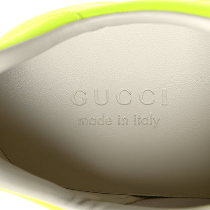 Gucci Capri Fluo Calfskin Interlocking G Perforated Mens Ace Sneakers 10 Yellow Fluo 8 of 9
