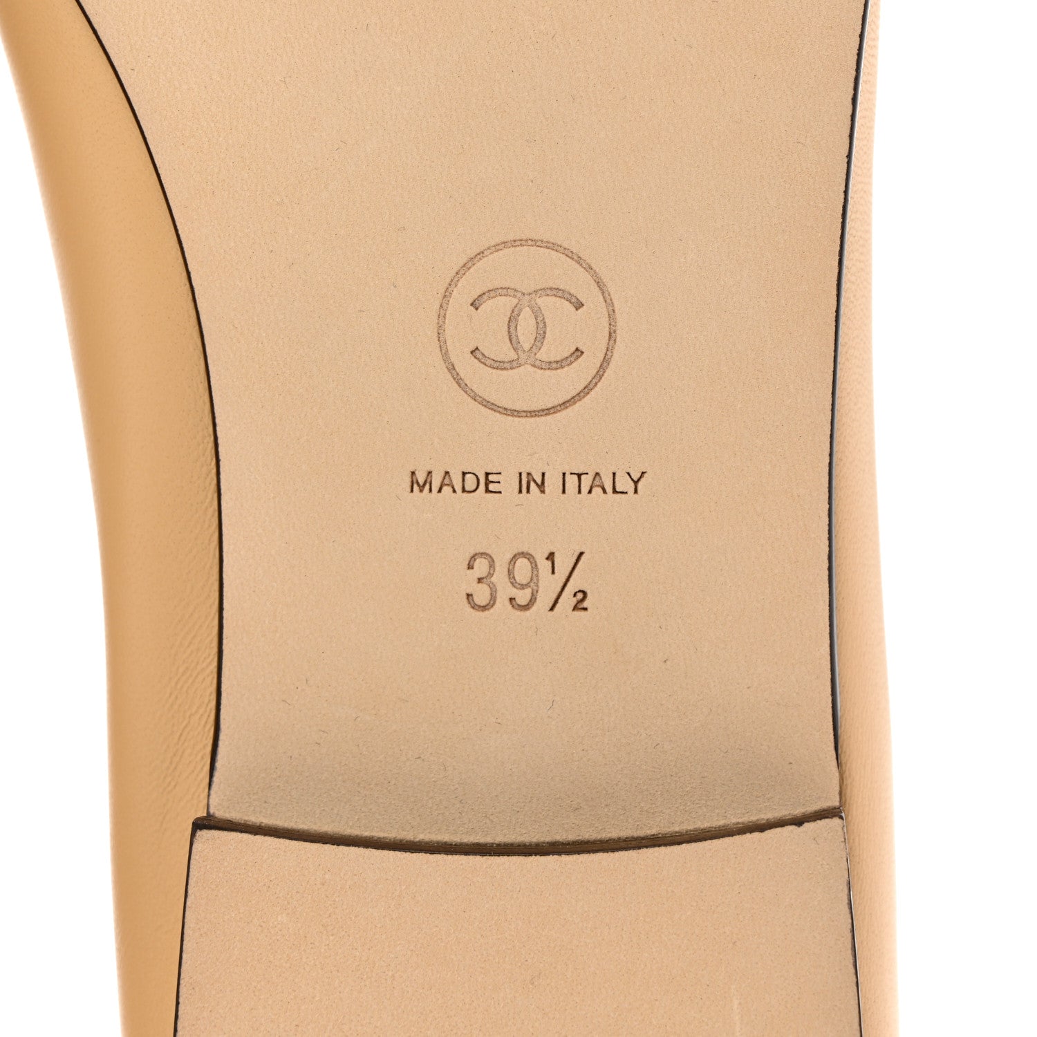 Chanel Lambskin Cap Toe Ballerina Flats 39.5 Beige Black 7 of 11