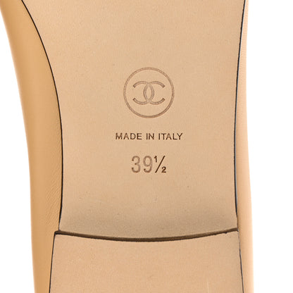 Chanel Lambskin Cap Toe Ballerina Flats 39.5 Beige Black 7 of 11