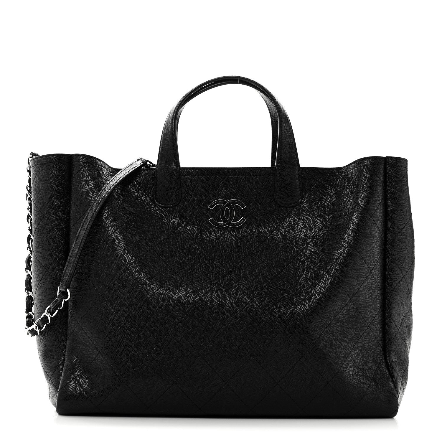 Chanel Caviar Stitched Large Lady Coco Shopping Tote Black 1 of 10
