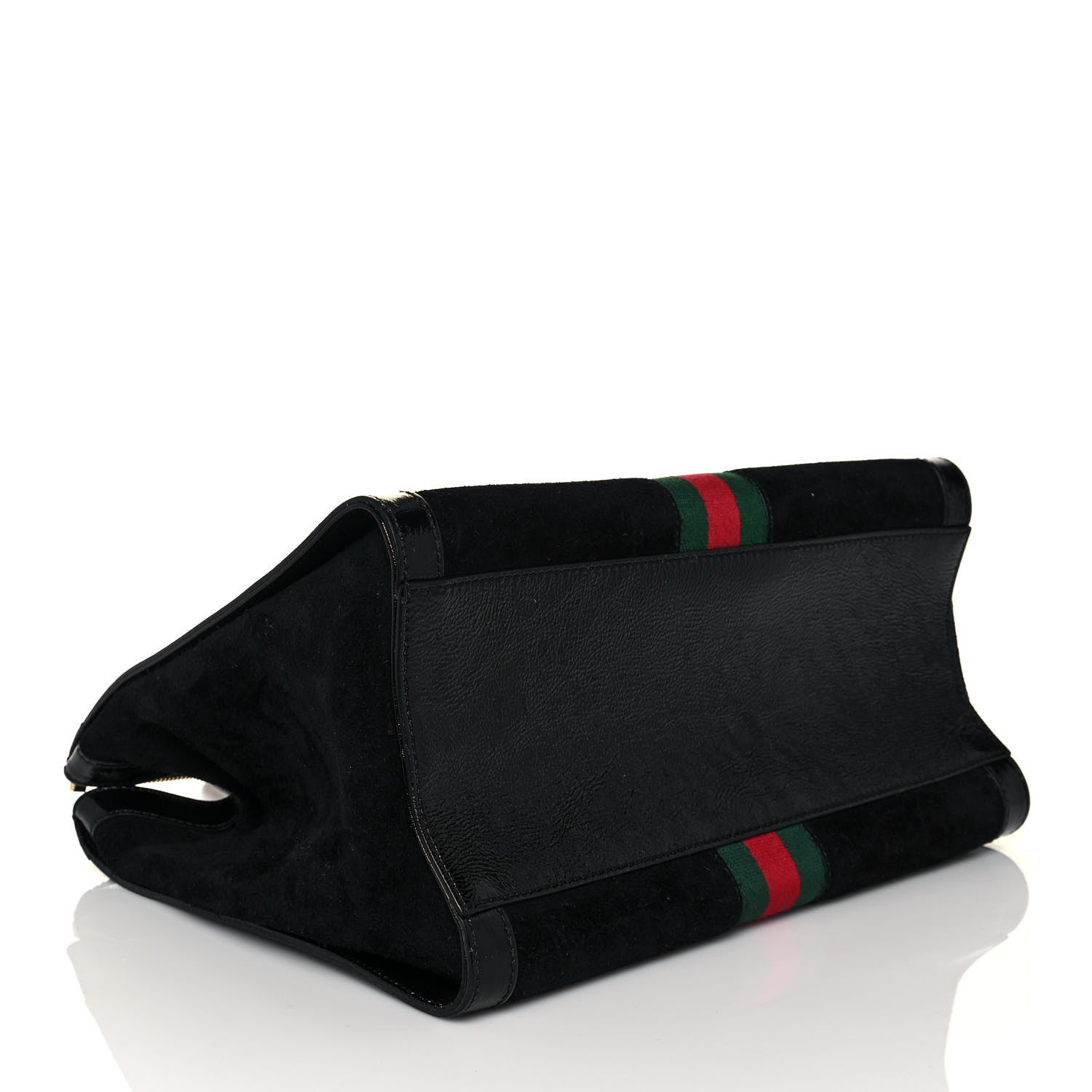 Gucci Suede Patent GG Web Medium Ophidia Tote Bag Black 4 of 13