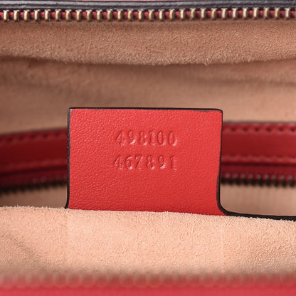 Gucci Calfskin Matelasse Sylvie Web Small GG Marmont Top Handle Shoulder Bag Hibiscus Red 7 of 14