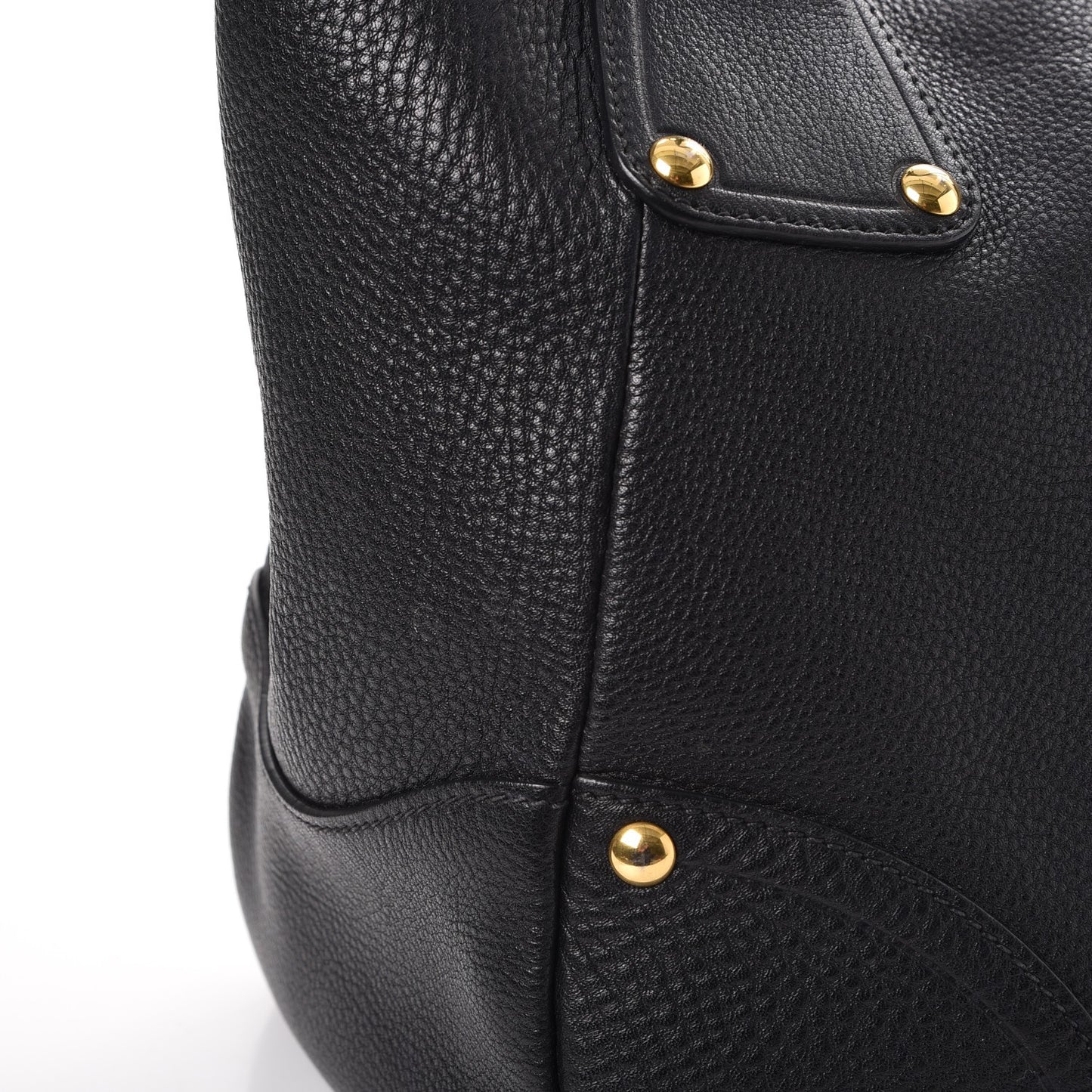 Vitello Daino Pushlock Tote Black