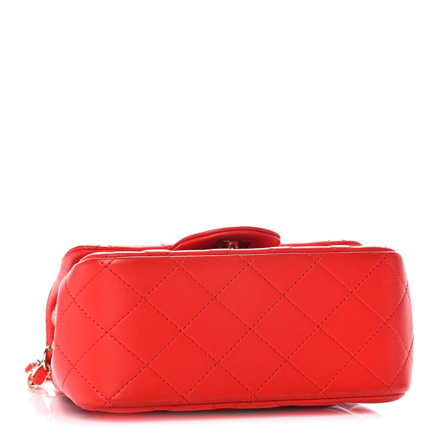 Lambskin Quilted Mini Square Flap Red
