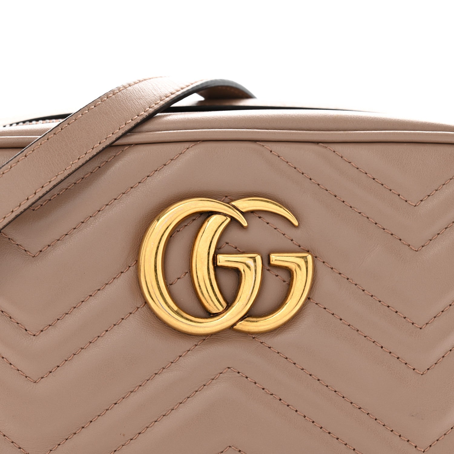 Gucci Calfskin Matelasse Small GG Marmont Chain Shoulder Bag Porcelain Rose 8 of 13