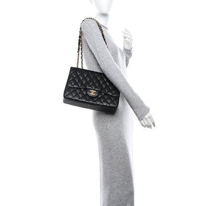 Chanel Caviar Quilted Jumbo Single Flap Black 2 of 10