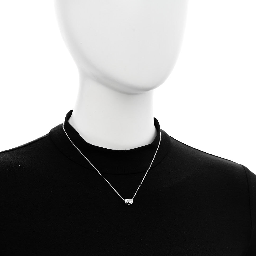 Sterling Silver Elsa Peretti 11mm Bean Pendant Necklace