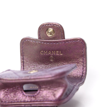 Chanel Iridescent Lambskin Quilted Airpods Pro Case Purple 7 of 9