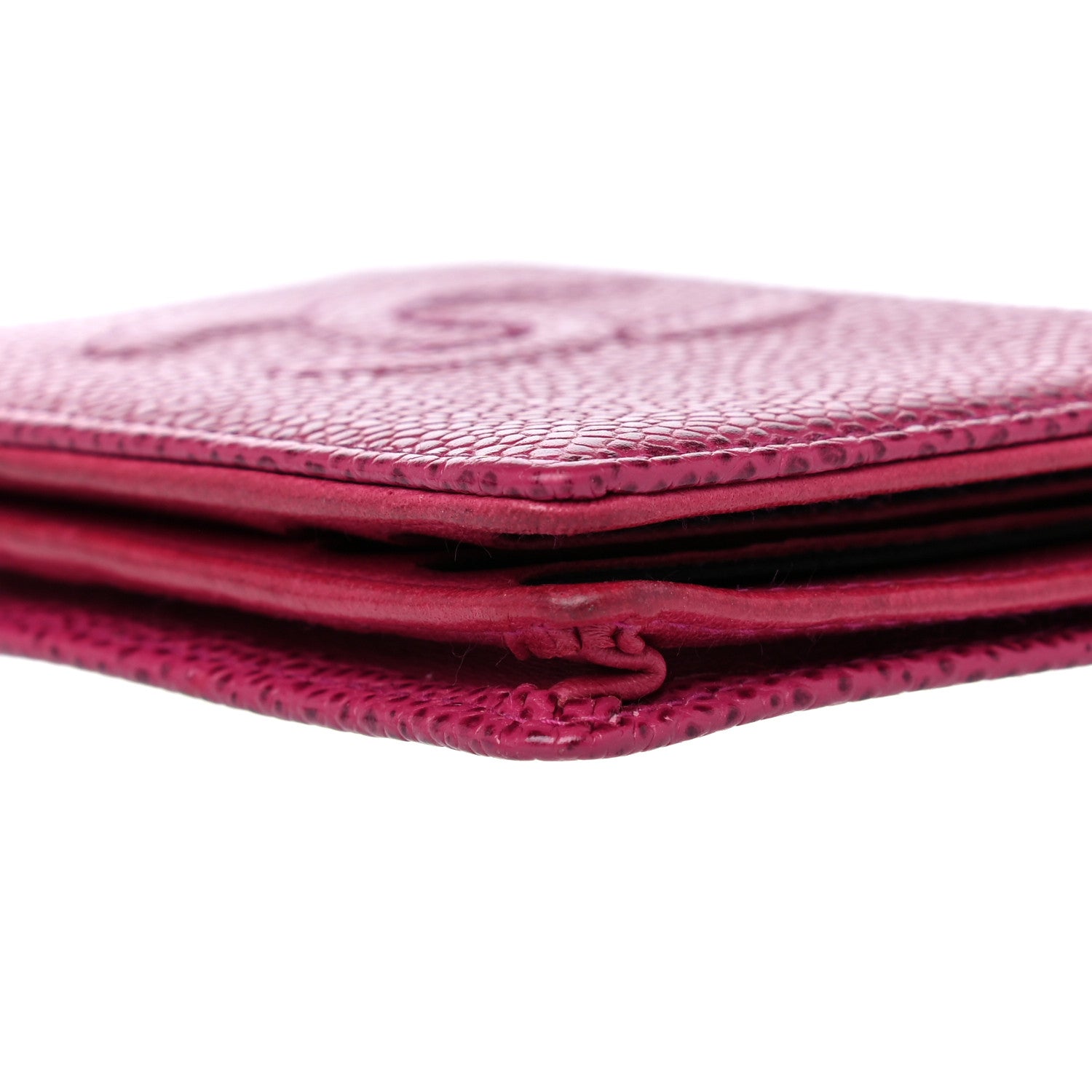 Chanel Caviar Timeless CC Card Holder Wallet Dark Pink 14 of 18