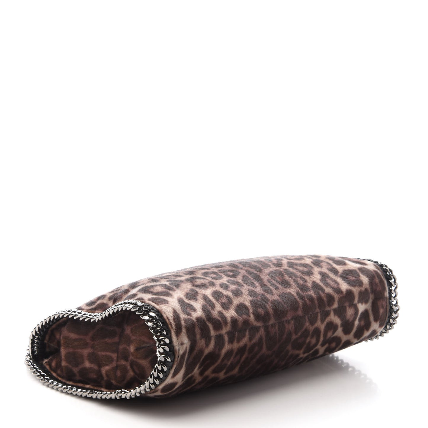 Faux Calf Hair Leopard Print Small Falabella Tote Brown
