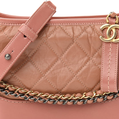 Chanel Aged Calfskin Quilted Small Gabrielle Hobo Pink 8 of 10