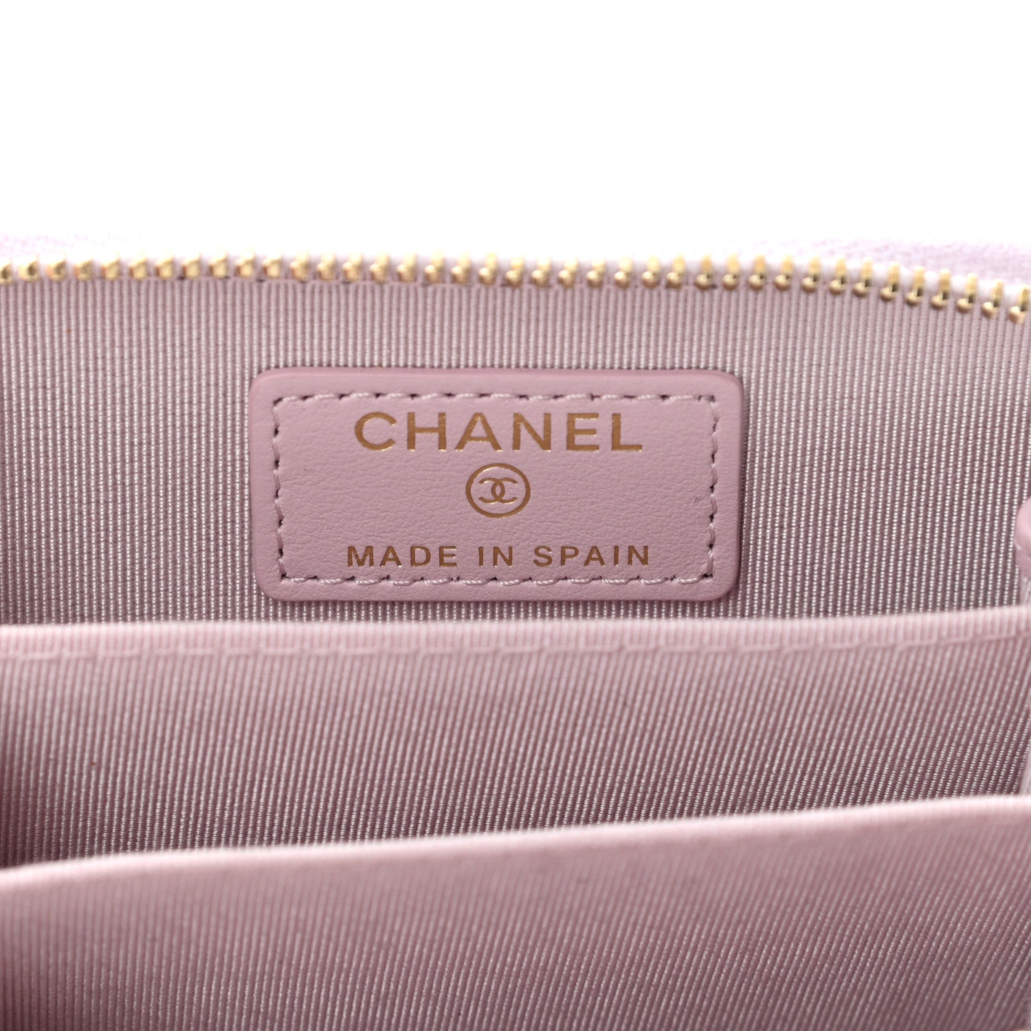 Chanel Caviar Quilted Zip Coin Purse Wallet Pink 6 of 9