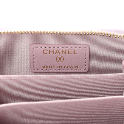 Chanel Caviar Quilted Zip Coin Purse Wallet Pink 6 of 9