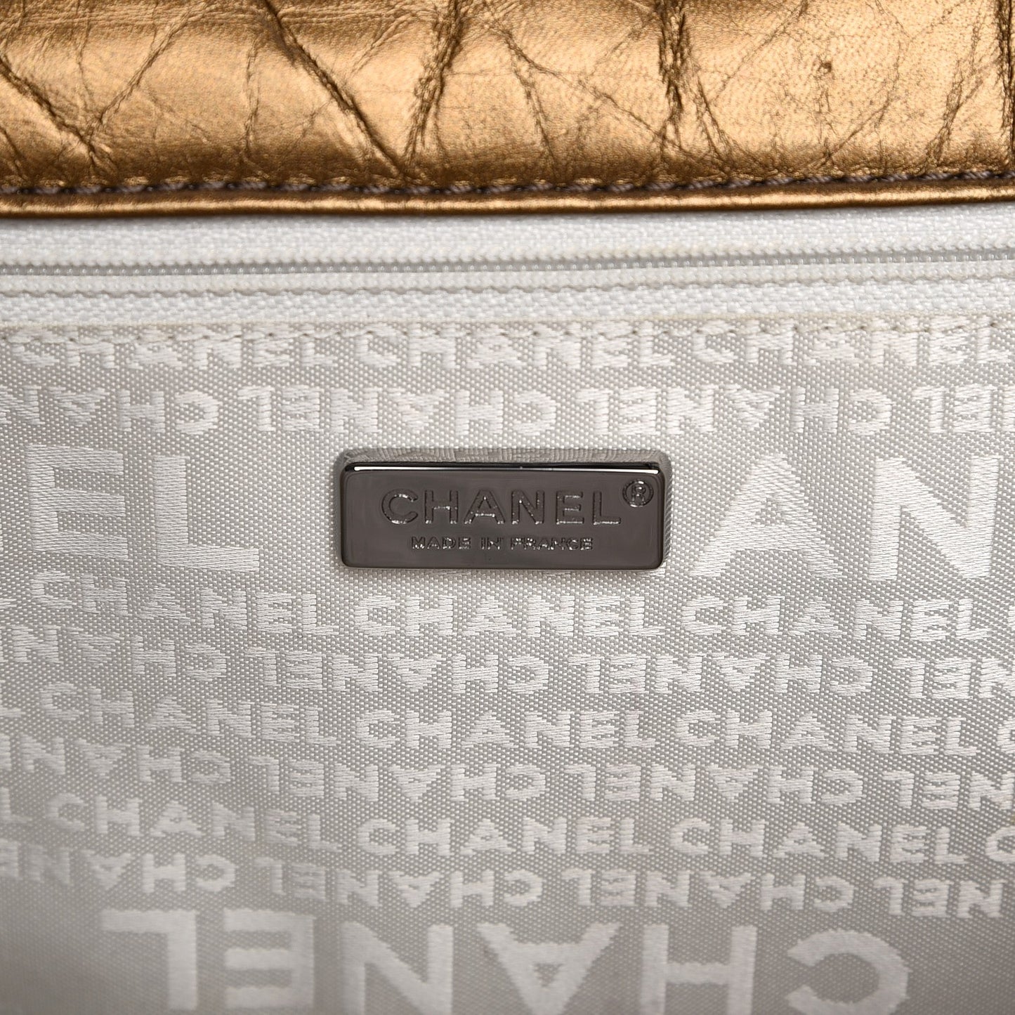 Aged Calfskin Quilted Vintage Ligne Flap Bronze