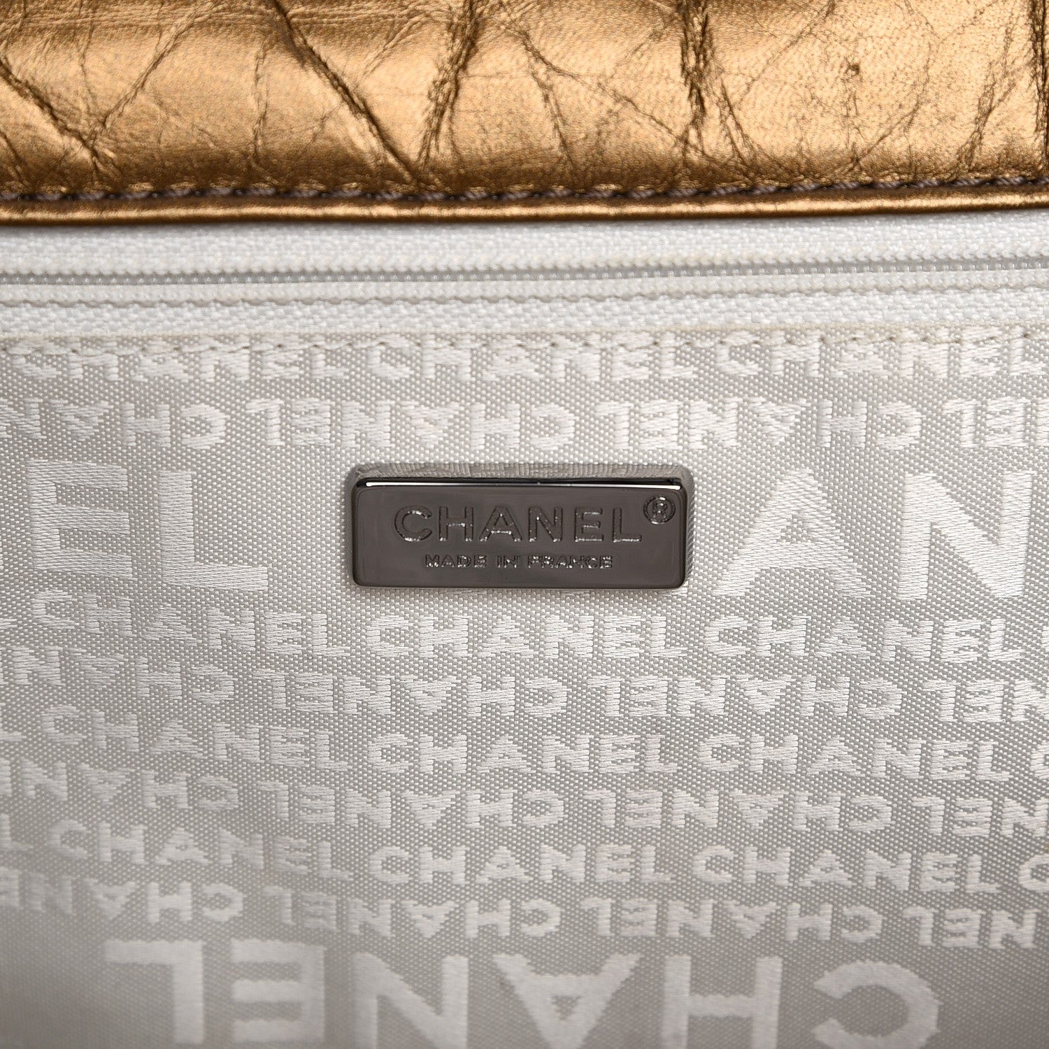 Chanel Aged Calfskin Quilted Vintage Ligne Flap Bronze 6 of 8