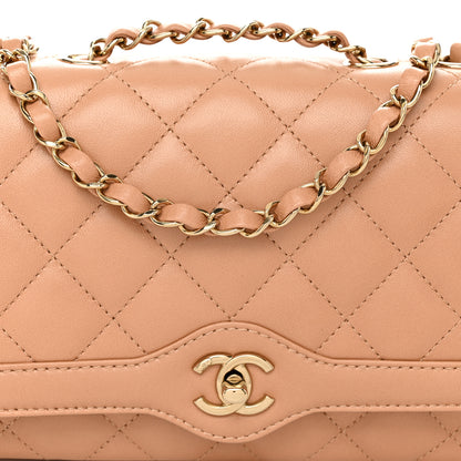 Chanel Crumpled Glazed Lambskin Quilted Medium Hold The Line Flap Beige 8 of 11