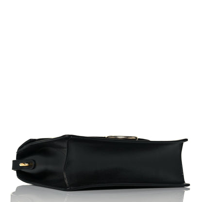 Gucci Textured Calfskin Medium Torchon GG Ring Shoulder Bag Black 3 of 18