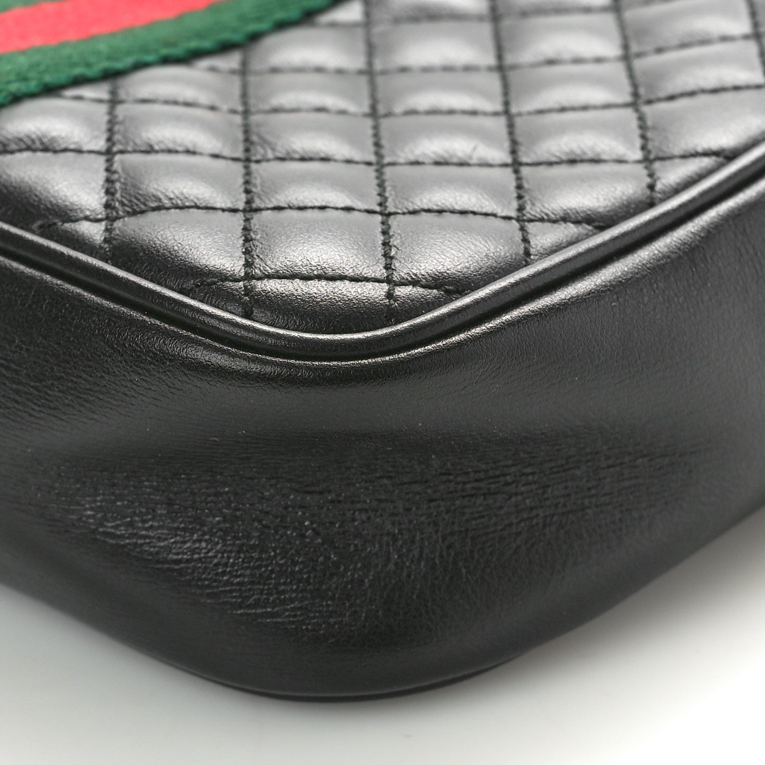 Gucci Calfskin Trapuntata Web Mini GG Shoulder Bag Black 11 of 11