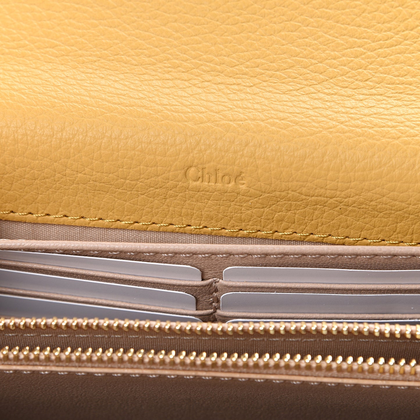 Calfskin Marcie Continental Flap Wallet Honey Gold
