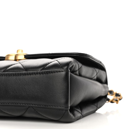 Chanel Lambskin Quilted Mini CC Crystal Logo Chain Flap Black 10 of 11