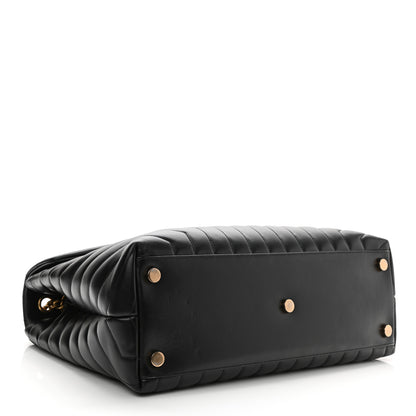Saint Laurent Calfskin Y Quilted Monogram Large Loulou Chain Satchel Black 3 of 12